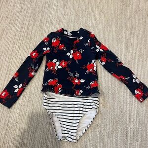Janie and Jack 2 piece toddler Rashgaurd and bikini bottom bathing suit- size 3